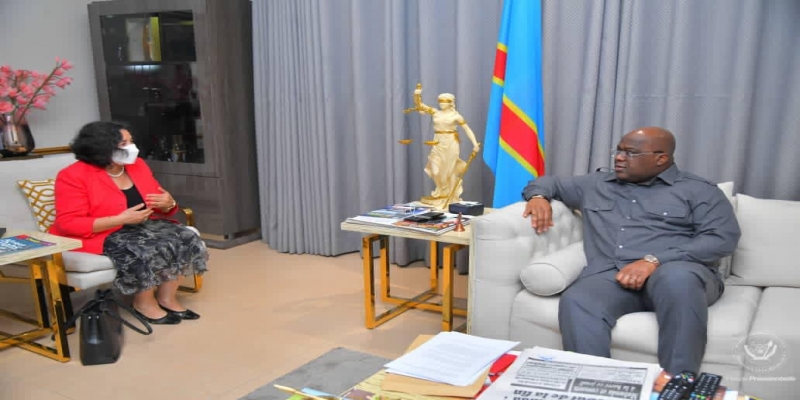 Leila Zerrougui et Felix Tshisekedi_presse présidentielle
