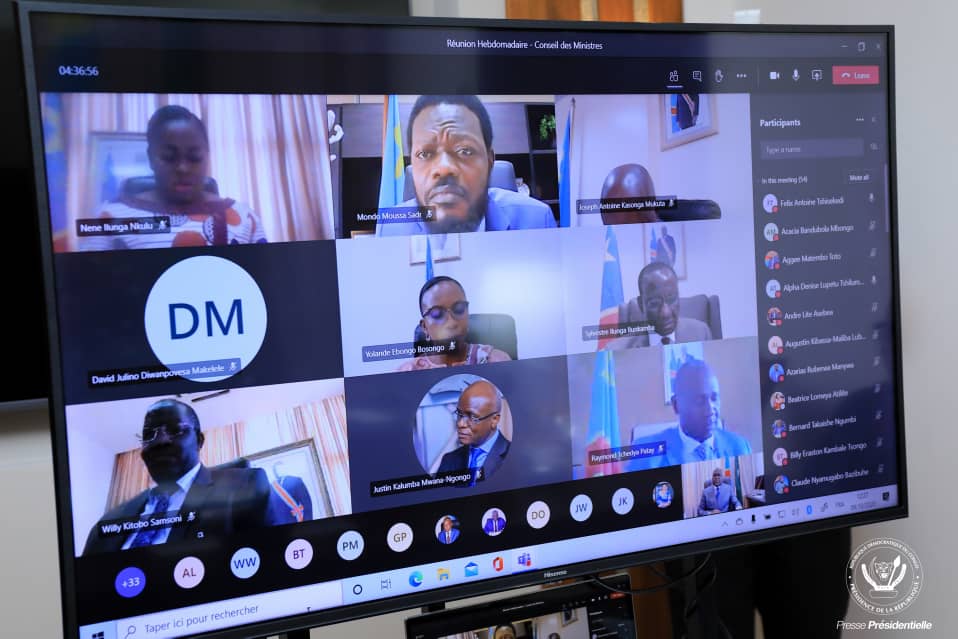 Conseil de ministre via vision_Photo presidence de la RD Congo